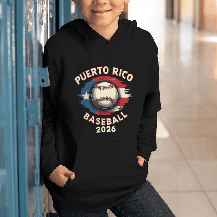 Baseball 2026 Puerto Rico Island Pride Sports Theme Graphic Youth Hoodie Baseball 2026 Puerto Rico Island Pride Sports Theme Graphic Youth Hoodie