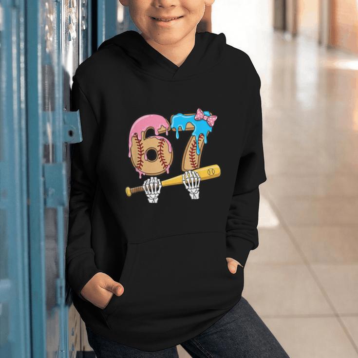 Baseball 67 Ice Cream Drip Skeleton Six Seven Boys Meme Graphic Youth Hoodie