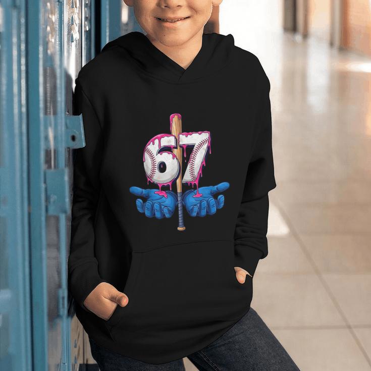 Baseball 67 Six Seven Gen Alpha Meme Drip Graphic Youth Hoodie Baseball 67 Six Seven Gen Alpha Meme Drip Graphic Youth Hoodie