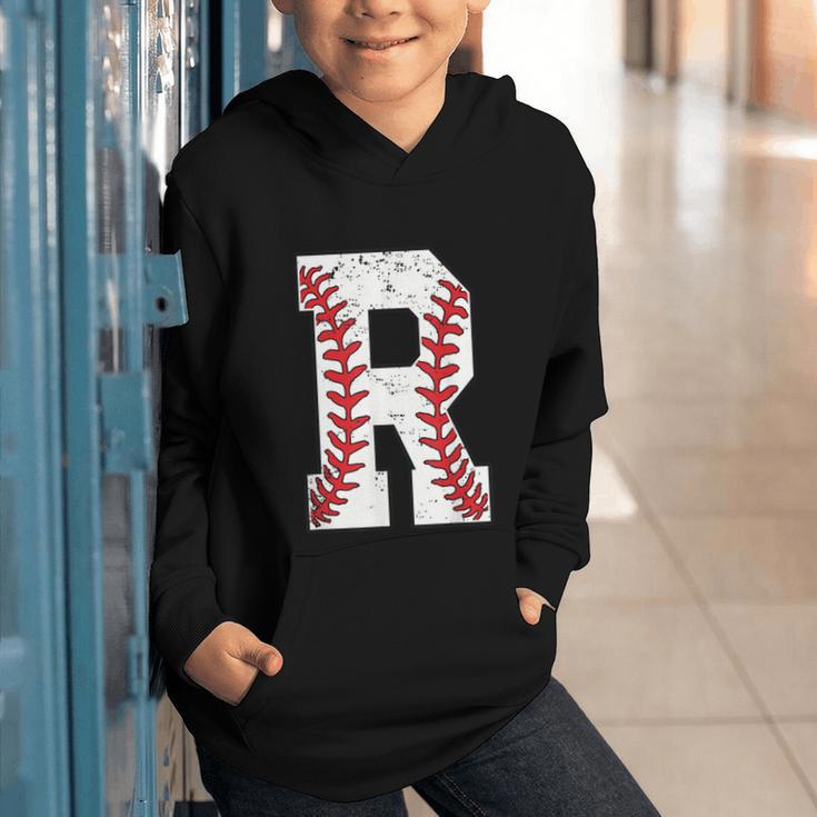 Baseball Alphabet Monogram Initial Letter R Graphic Youth Hoodie Baseball Alphabet Monogram Initial Letter R Graphic Youth Hoodie