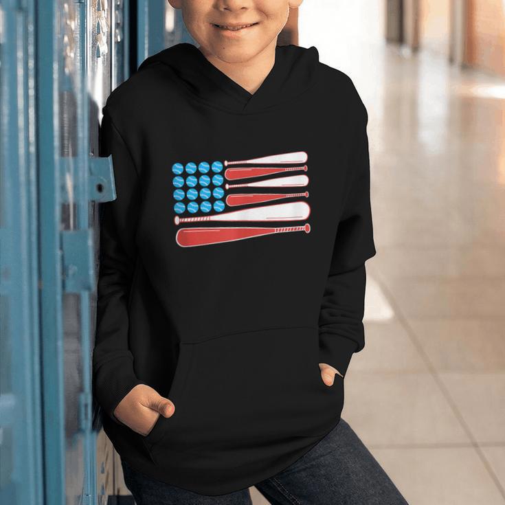 Baseball American Flag Patriotic USA Pride Graphic Youth Hoodie Baseball American Flag Patriotic USA Pride Graphic Youth Hoodie