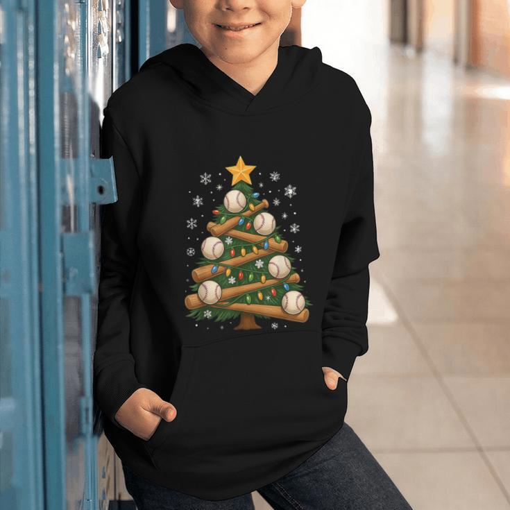 Baseball Bat Christmas Tree Lights Holiday Xmas Graphic Youth Hoodie Baseball Bat Christmas Tree Lights Holiday Xmas Graphic Youth Hoodie
