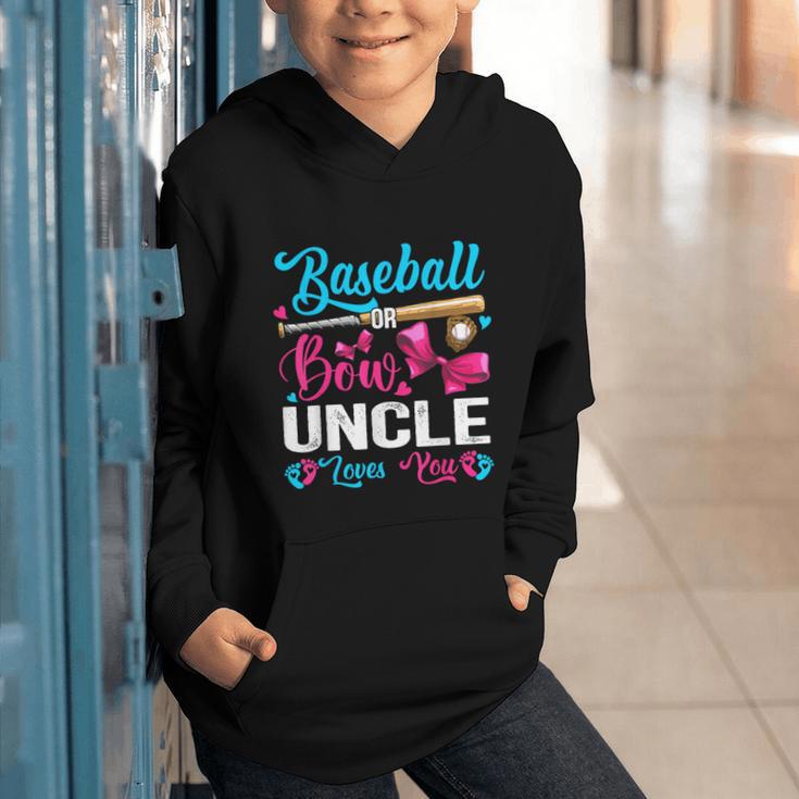 Baseball Or Bows Uncle Loves You Gender Reveal Graphic Youth Hoodie Baseball Or Bows Uncle Loves You Gender Reveal Graphic Youth Hoodie