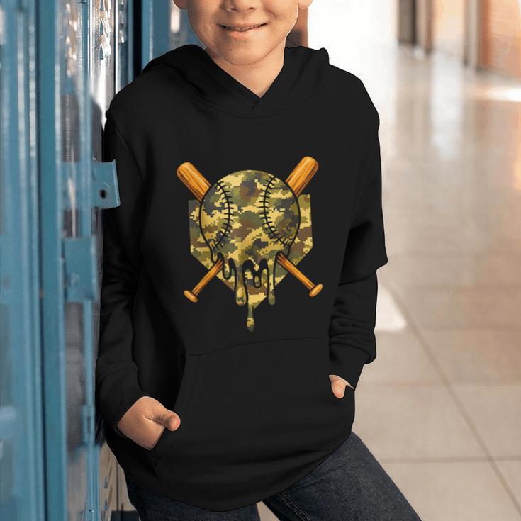 Baseball Camo Boys Ice Cream Youth Baseball Graphic Youth Hoodie