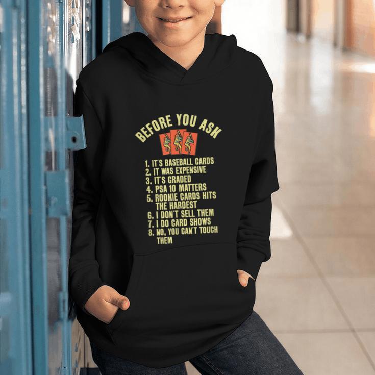Baseball Card Collector Baseball Card Trading Graphic Youth Hoodie