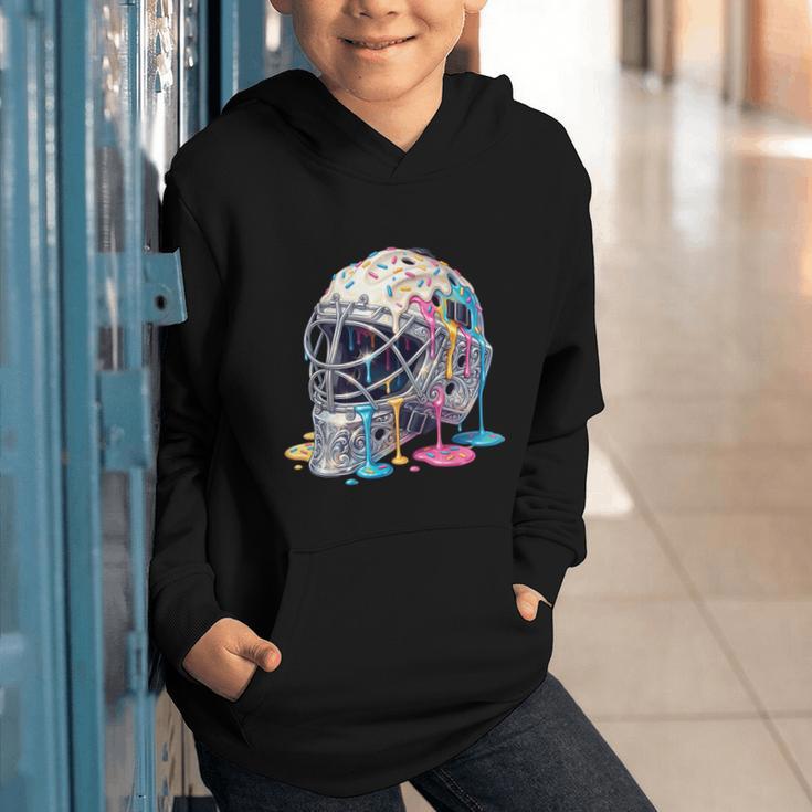 Baseball Catcher Mask Ice Cream Dripping Baseball Boys Graphic Youth Hoodie Baseball Catcher Mask Ice Cream Dripping Baseball Boys Graphic Youth Hoodie