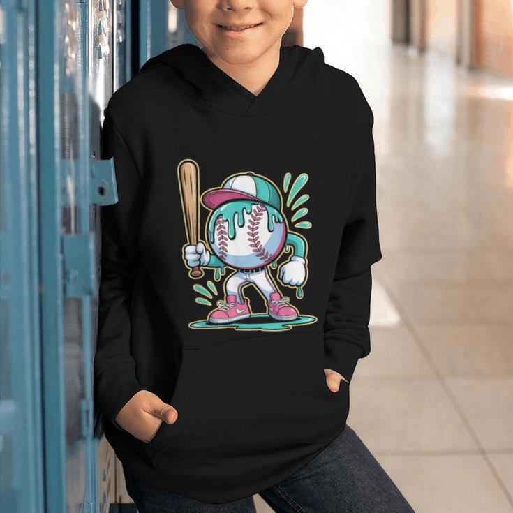 Baseball Character Cartoon Batter Drip Style Women Men Graphic Youth Hoodie Baseball Character Cartoon Batter Drip Style Women Men Graphic Youth Hoodie