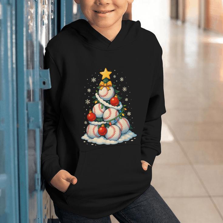 Baseball Christmas Tree Lights Santa Sport Player Lover Xmas Graphic Youth Hoodie Baseball Christmas Tree Lights Santa Sport Player Lover Xmas Graphic Youth Hoodie