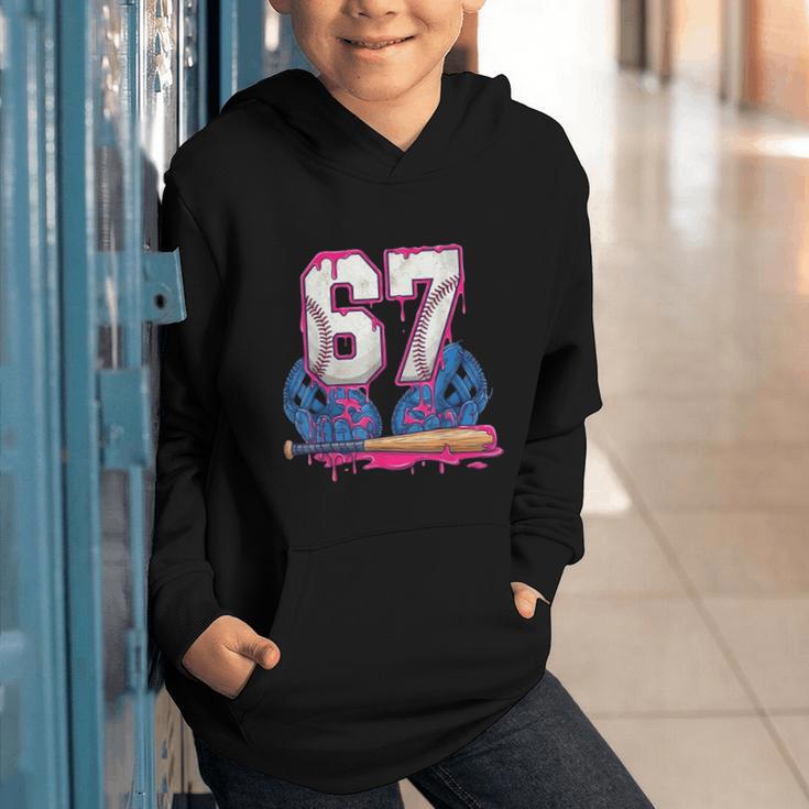Baseball Drip 67 Meme Six Seven 6-7 Gen Alpha Slang Graphic Youth Hoodie Baseball Drip 67 Meme Six Seven 6-7 Gen Alpha Slang Graphic Youth Hoodie