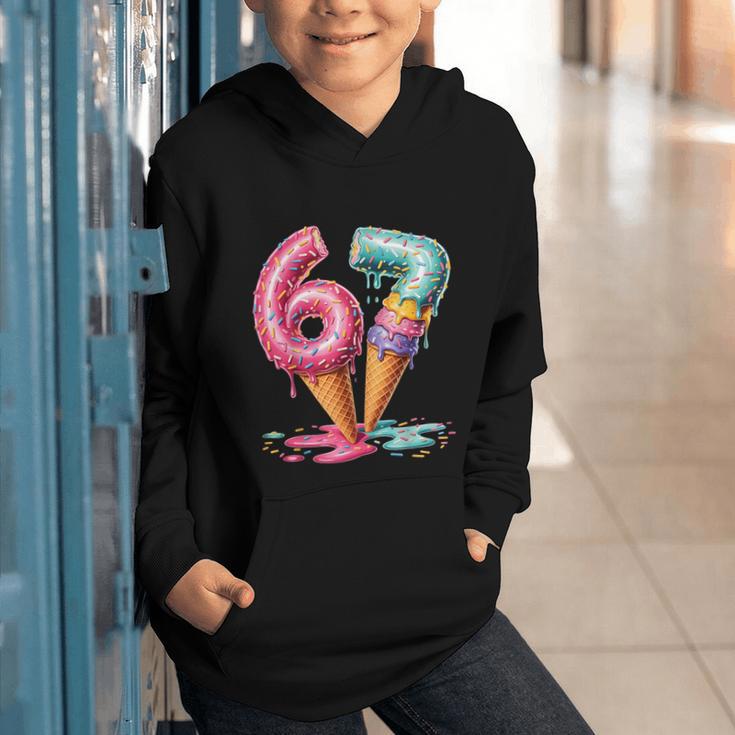 Baseball Drip Ice Cream 67 Graphic Youth Hoodie