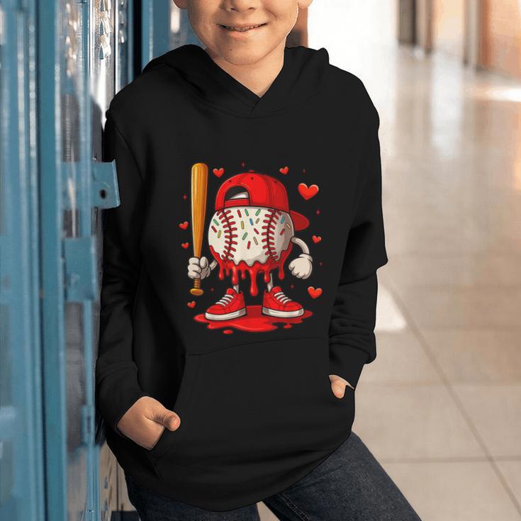 Baseball Drip Ice Cream Apparel Boys Kids Valentines Day Graphic Youth Hoodie