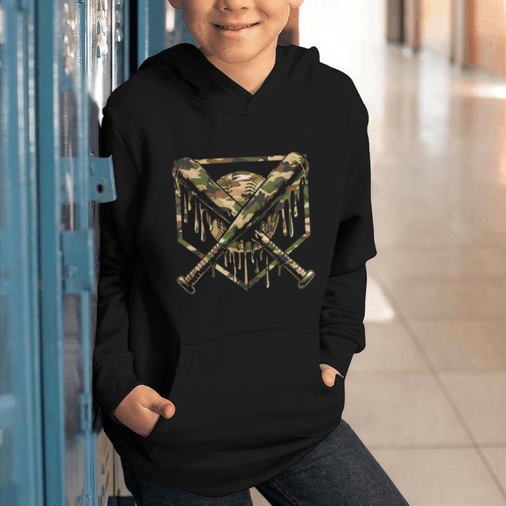 Baseball Drip Ice Cream Camo Home Plate Bats Sports Game Day Graphic Youth Hoodie Baseball Drip Ice Cream Camo Home Plate Bats Sports Game Day Graphic Youth Hoodie