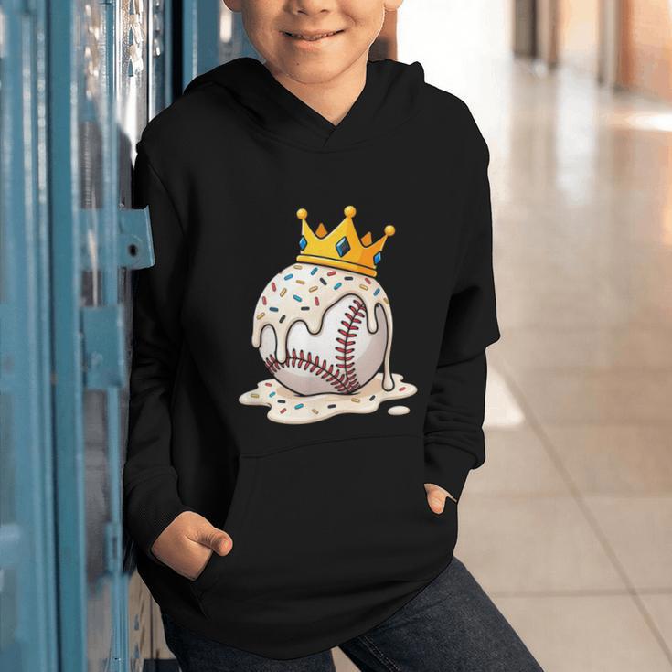 Baseball Drip Ice Cream Crown Melt Graphic Graphic Youth Hoodie