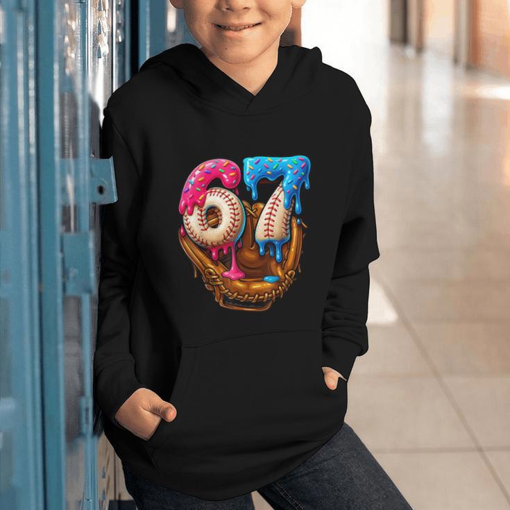 Baseball Drip Ice Cream Number 67 Player Or 67th Birthday Graphic Youth Hoodie Baseball Drip Ice Cream Number 67 Player Or 67th Birthday Graphic Youth Hoodie