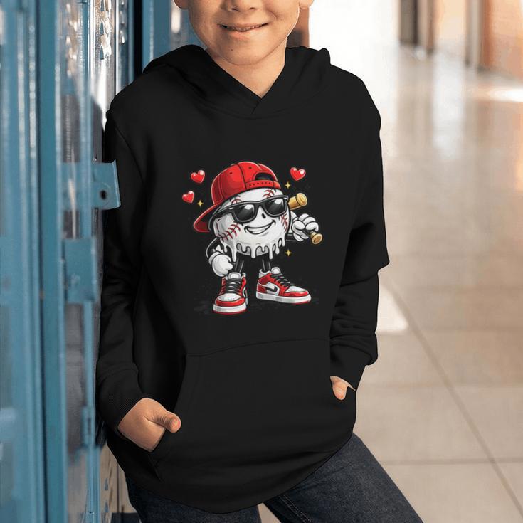 Baseball Drip Ice Cream Valentine’s Day Boys Kids Graphic Youth Hoodie