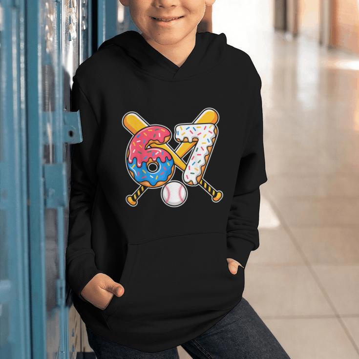 Baseball Drip Number 67 Player 67th Birthday Meme Graphic Youth Hoodie