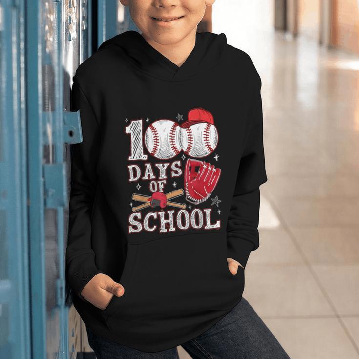 Baseball Happy 100 Days Of School Boy Girl Kid Teacher Graphic Youth Hoodie