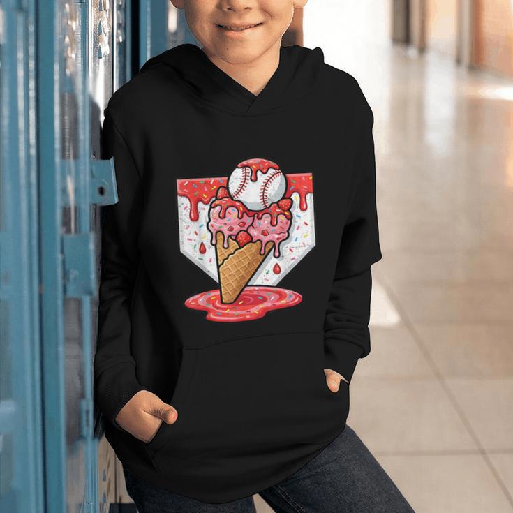 Baseball Ice Cream Drip Baseball Strawberry For Youth Red Graphic Youth Hoodie Baseball Ice Cream Drip Baseball Strawberry For Youth Red Graphic Youth Hoodie