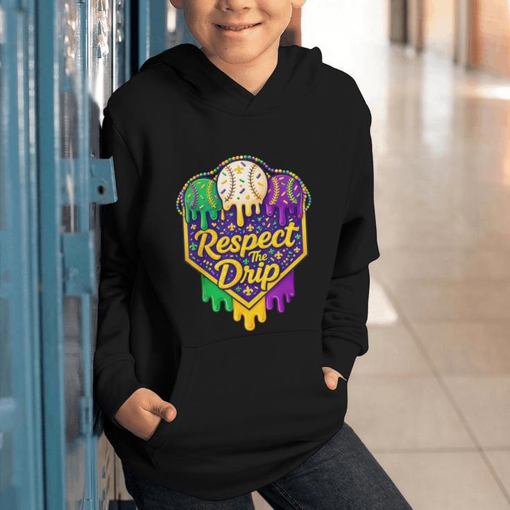 Baseball Ice Cream Respect The Drip Mardi Gras Carnival Boys Graphic Youth Hoodie Baseball Ice Cream Respect The Drip Mardi Gras Carnival Boys Graphic Youth Hoodie