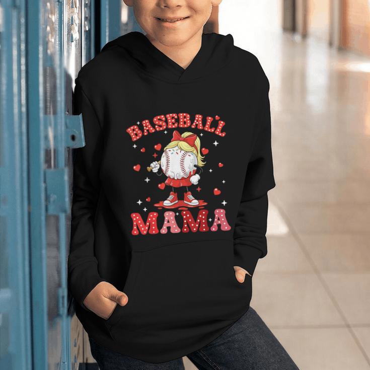 Baseball Mama Sports Mom Baseball Valentine Drip Girls Women Graphic Youth Hoodie