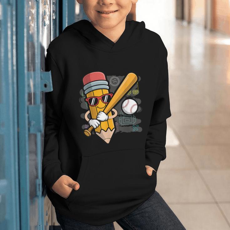 Baseball Player Pencil Back To School Cute Sport Students Graphic Youth Hoodie Baseball Player Pencil Back To School Cute Sport Students Graphic Youth Hoodie