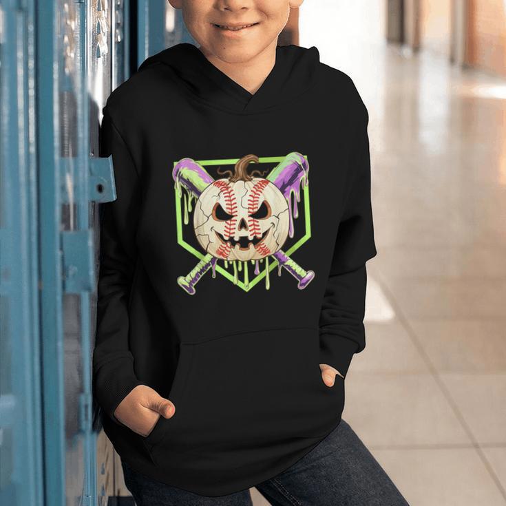 Baseball Pumpkin Halloween Baseball Drip Spooky Halloween Graphic Youth Hoodie Baseball Pumpkin Halloween Baseball Drip Spooky Halloween Graphic Youth Hoodie