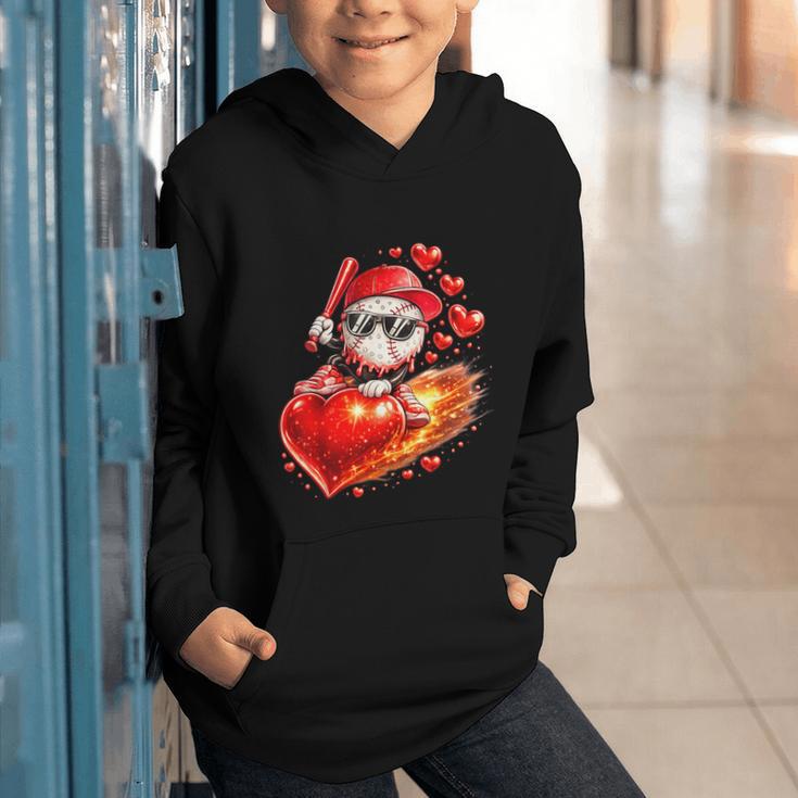 Baseball Valentine's Day Drip Ice Cream Team Graphic Youth Hoodie