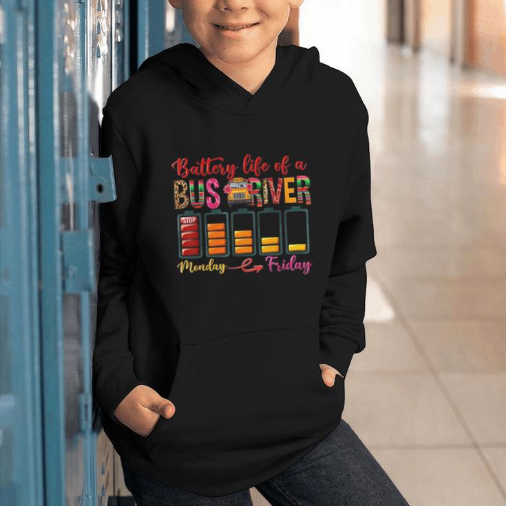 Battery Life Of A Bus Driver First Day Back To School Graphic Youth Hoodie Battery Life Of A Bus Driver First Day Back To School Graphic Youth Hoodie