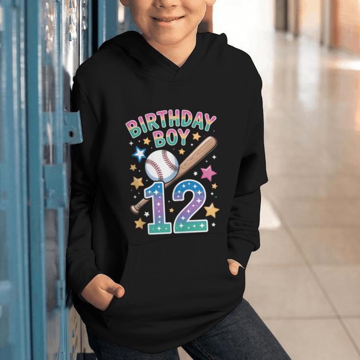 Birthday Boy 12th Birthday Baseball Graphic Youth Hoodie Birthday Boy 12th Birthday Baseball Graphic Youth Hoodie