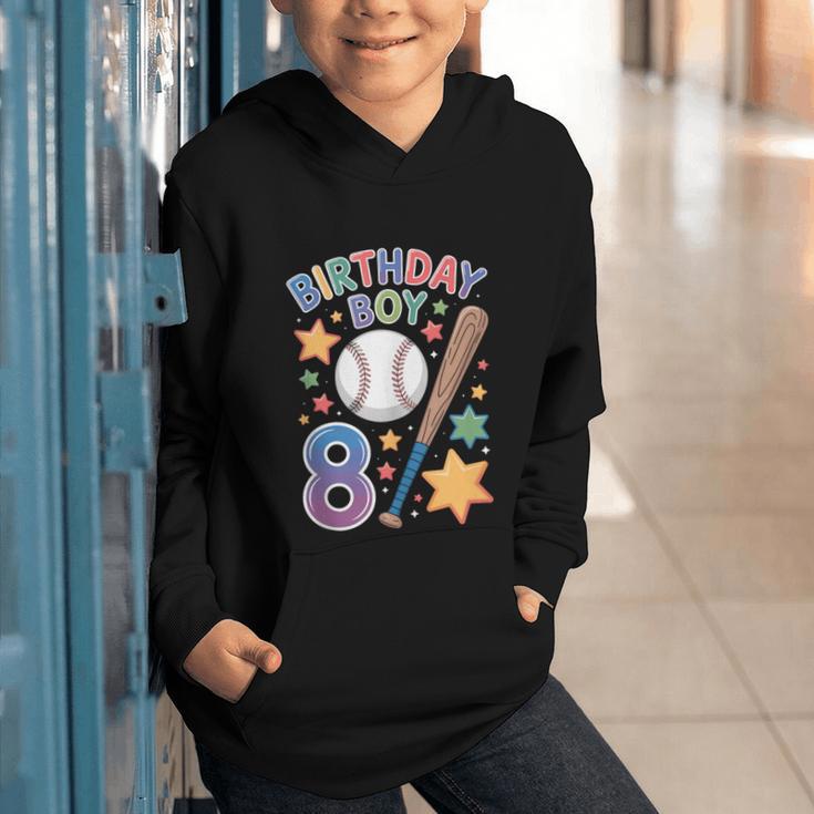 Birthday Boy 8th Birthday Baseball Graphic Youth Hoodie Birthday Boy 8th Birthday Baseball Graphic Youth Hoodie