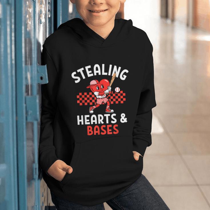 Boys Baseball Valentines Day Stealing Hearts Valentine Kids Graphic Youth Hoodie Boys Baseball Valentines Day Stealing Hearts Valentine Kids Graphic Youth Hoodie