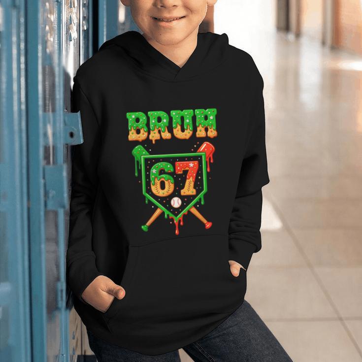 Bruh 67 Baseball Christmas Gingerbread Drip Number 67 Player Graphic Youth Hoodie Bruh 67 Baseball Christmas Gingerbread Drip Number 67 Player Graphic Youth Hoodie