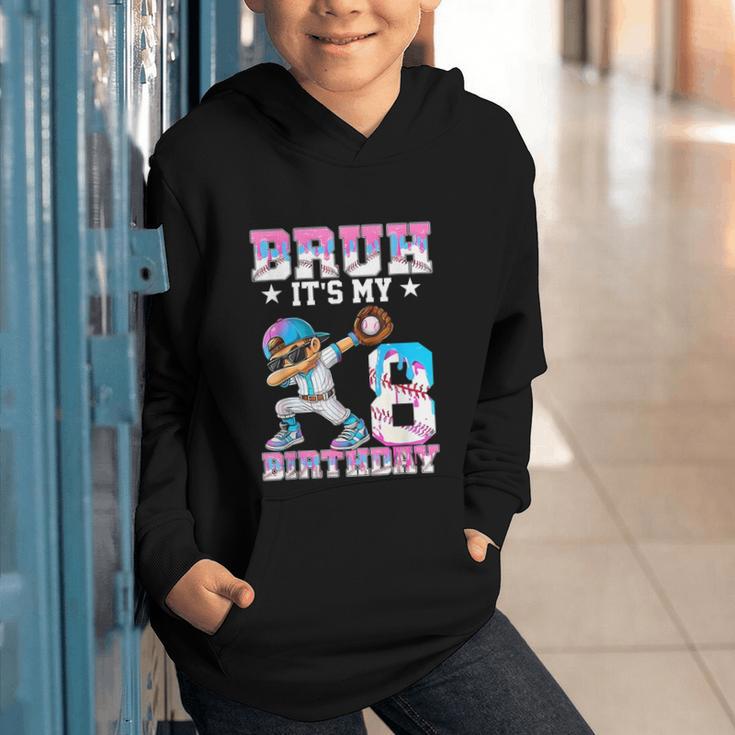 Bruh It's My 8th Birthday Baseball Ice Cream Drip 8 Year Old Graphic Youth Hoodie