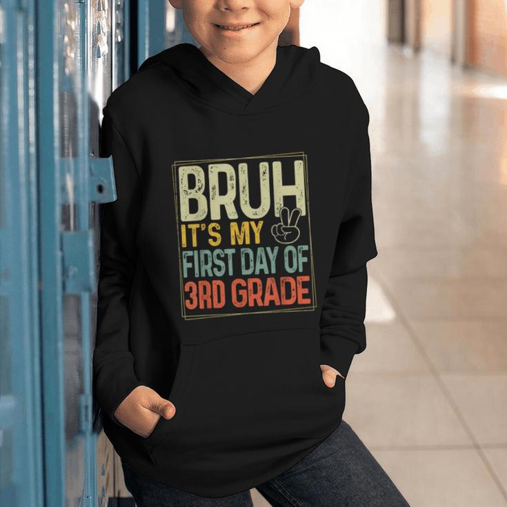Bruh Its My First Day Of 3rd Grade Back To School Boys Kids Graphic Youth Hoodie