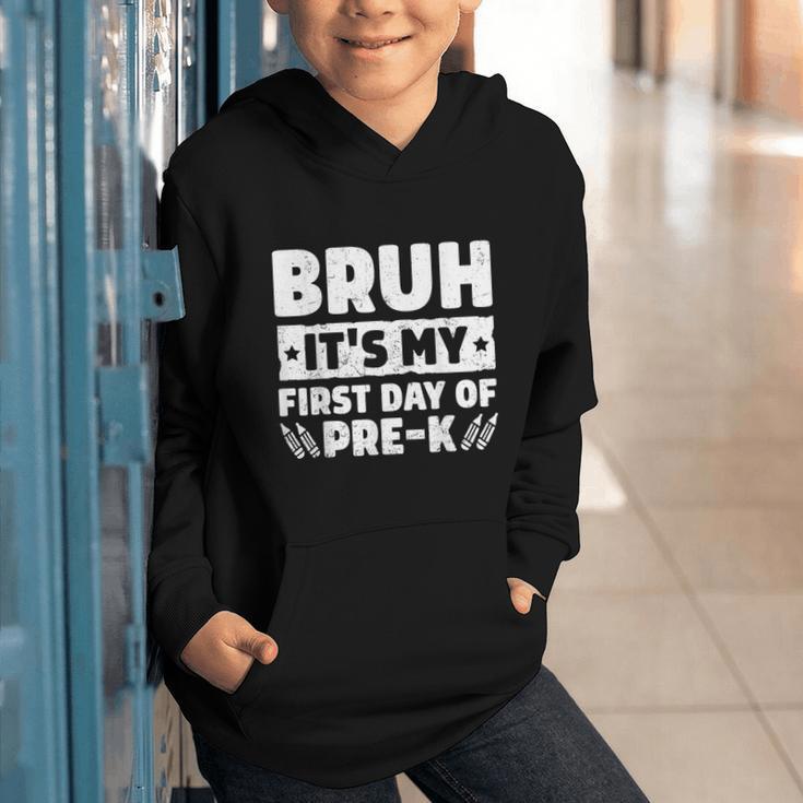 Bruh It's My First Day Of Pre K PreK Back To School Boys Graphic Youth Hoodie Bruh It's My First Day Of Pre K PreK Back To School Boys Graphic Youth Hoodie