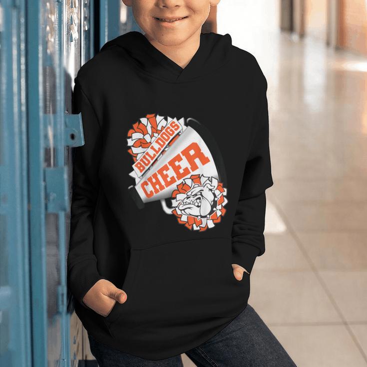 Bulldogs Cheerleading Back To School Cheer Team Orange Graphic Youth Hoodie
