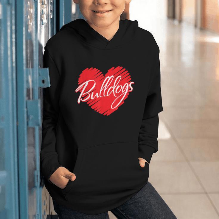 Bulldogs Heart Back To School Spirit R Graphic Youth Hoodie