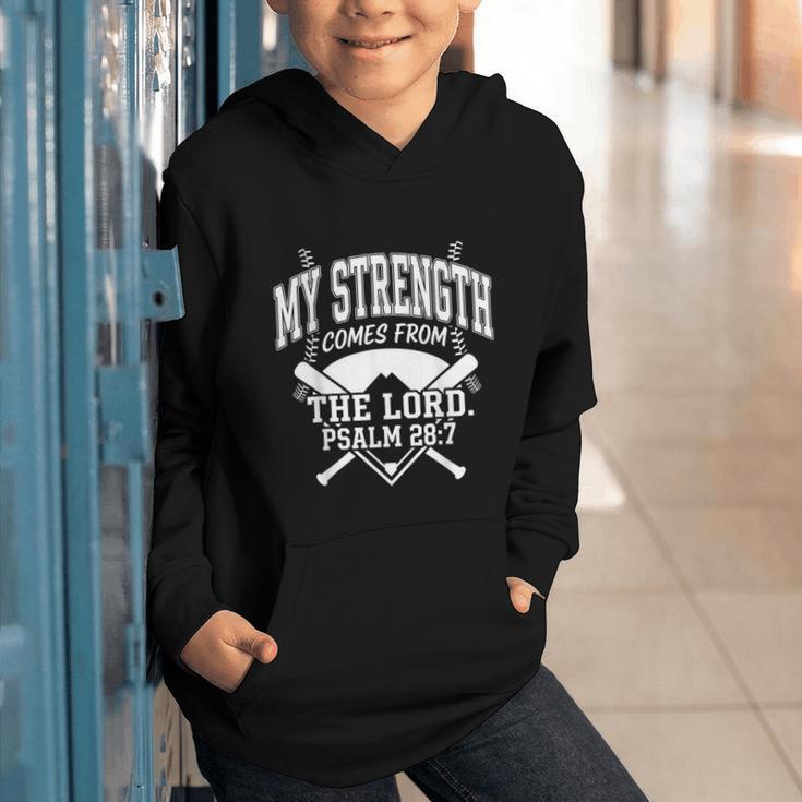 Christian Baseball My Strength Comes From The Lord Baseball Graphic Youth Hoodie Christian Baseball My Strength Comes From The Lord Baseball Graphic Youth Hoodie