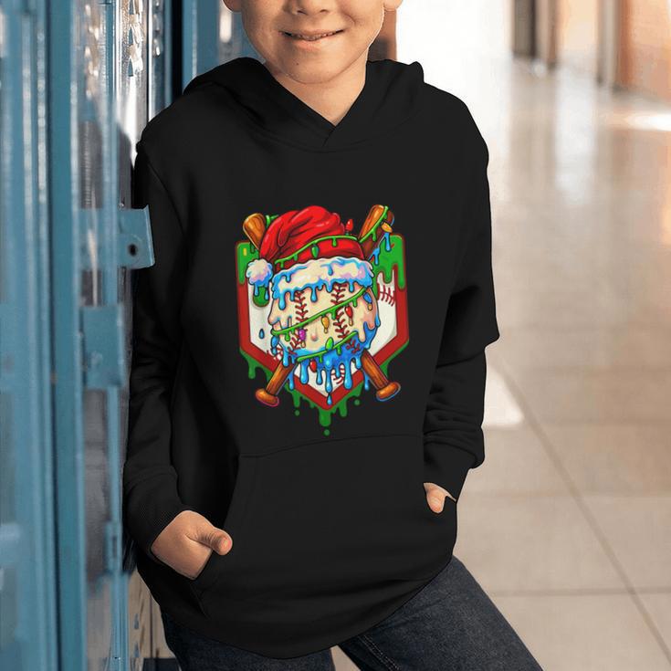 Christmas Baseball Ice Cream Drip Santa Baseball Player Kids Graphic Youth Hoodie Christmas Baseball Ice Cream Drip Santa Baseball Player Kids Graphic Youth Hoodie