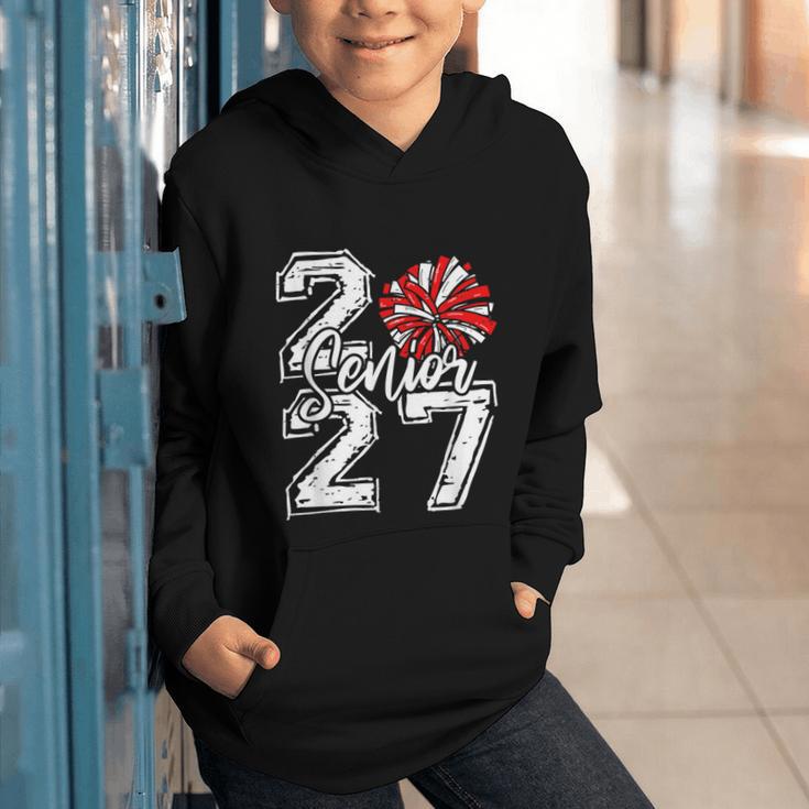 Class Of 2027 Cheer Red Senior 2027 Back To School Graphic Youth Hoodie Class Of 2027 Cheer Red Senior 2027 Back To School Graphic Youth Hoodie