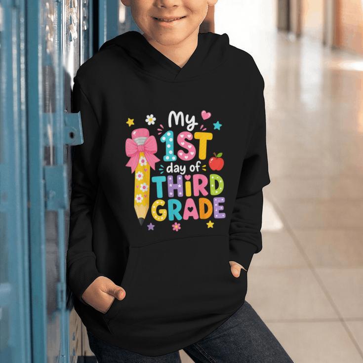Cute My 1st Day Of Third Grade Pencil Back To School Girls Graphic Youth Hoodie Cute My 1st Day Of Third Grade Pencil Back To School Girls Graphic Youth Hoodie