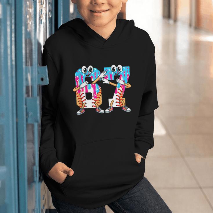 Dabbing Baseball Ice Cream Drip Number 67 Birthday Party Graphic Youth Hoodie