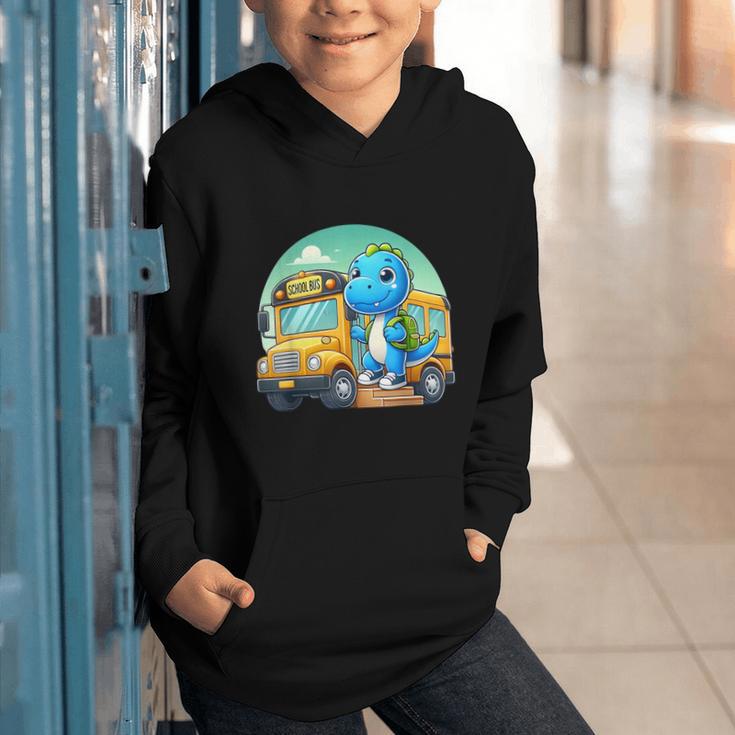 Dinosaur Kids Riding a Bus Back To School Ready To Crush Graphic Youth Hoodie Dinosaur Kids Riding a Bus Back To School Ready To Crush Graphic Youth Hoodie
