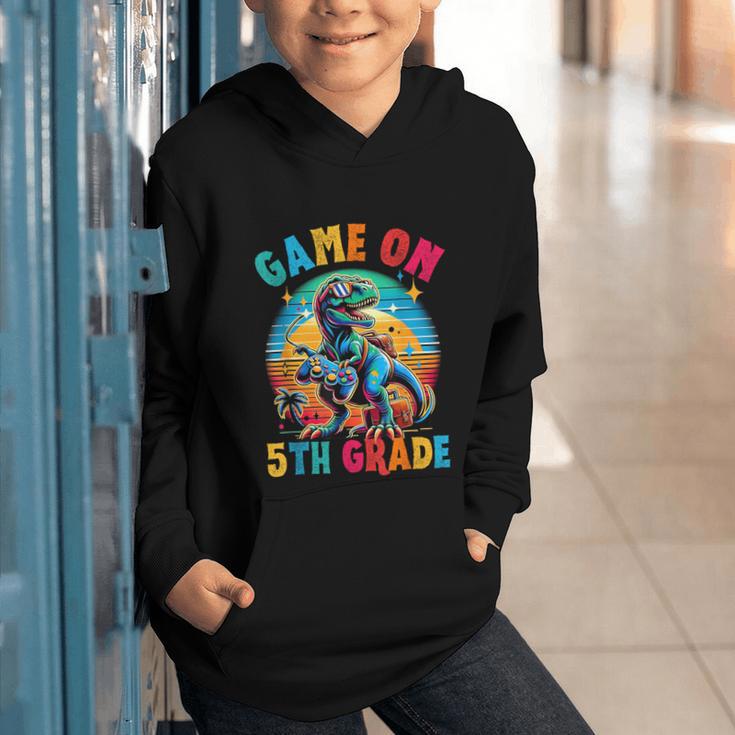 Dinosaur Video Games Back To School 5th Grade Boys Gamer Graphic Youth Hoodie Dinosaur Video Games Back To School 5th Grade Boys Gamer Graphic Youth Hoodie