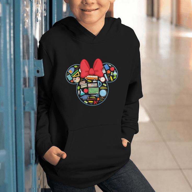 Disney Minnie Mouse Back To School Supplies Face Outline Graphic Youth Hoodie Disney Minnie Mouse Back To School Supplies Face Outline Graphic Youth Hoodie
