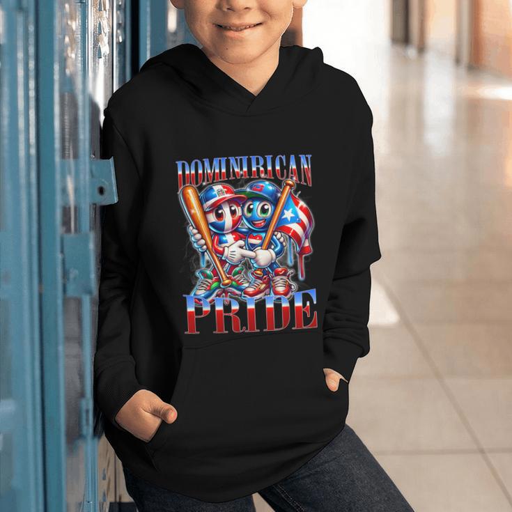 Dominican Puerto Rican Pride Baseball Flag Unity Graphic Youth Hoodie