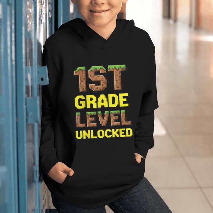 First Day Of 1st Grade Level Unlocked Back To School For Boy Graphic Youth Hoodie First Day Of 1st Grade Level Unlocked Back To School For Boy Graphic Youth Hoodie