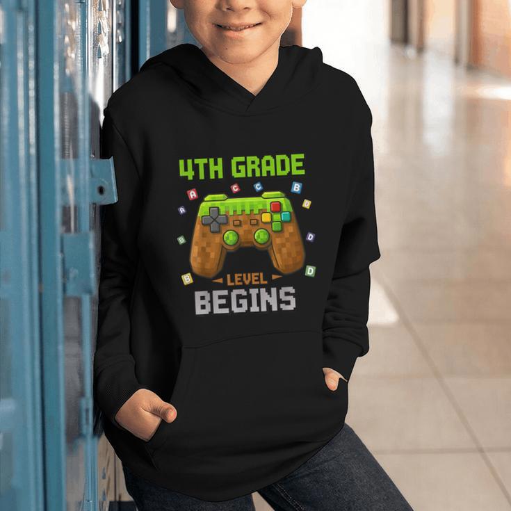 First Day Of 4th Grade Level Begins Back To School Boy Graphic Youth Hoodie First Day Of 4th Grade Level Begins Back To School Boy Graphic Youth Hoodie