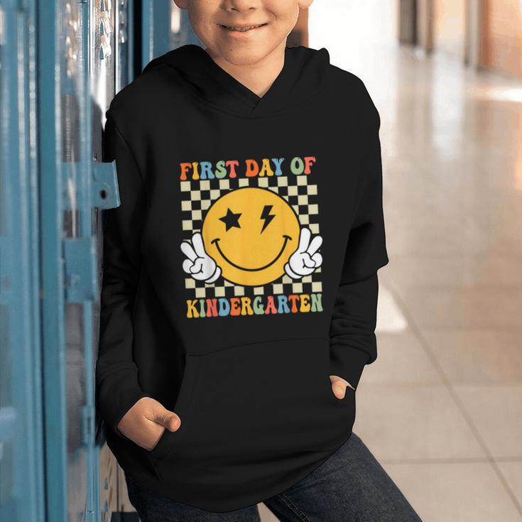 First Day Of Kindergarten Retro Back To School Girls Kids Graphic Youth Hoodie First Day Of Kindergarten Retro Back To School Girls Kids Graphic Youth Hoodie
