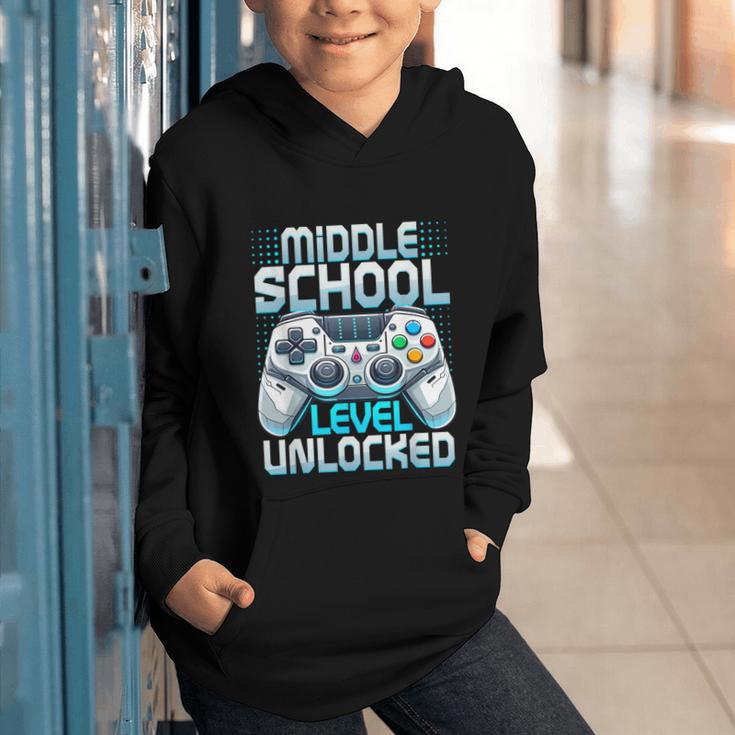 First Day Of Middle School Level Unlocked Back To School Graphic Youth Hoodie